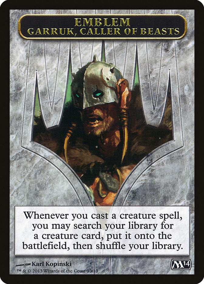 Garruk, Caller of Beasts Emblem [Magic 2014 Tokens] | The CG Realm