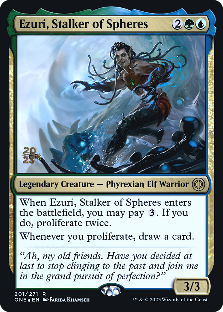 Ezuri, Stalker of Spheres [Phyrexia: All Will Be One Prerelease Promos] | The CG Realm