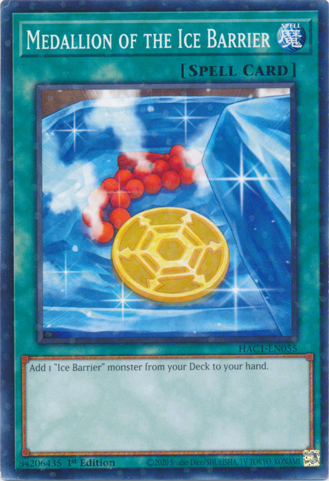 Medallion of the Ice Barrier (Duel Terminal) [HAC1-EN055] Parallel Rare | The CG Realm