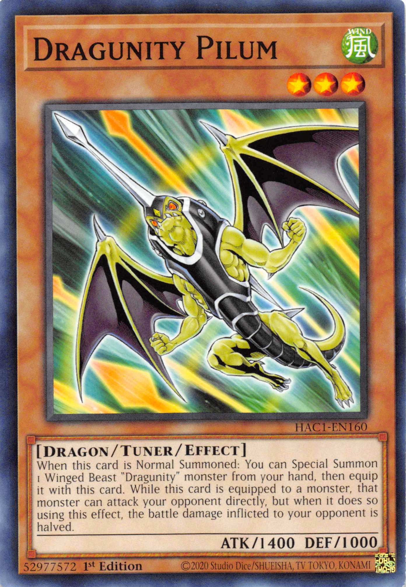 Dragunity Pilum [HAC1-EN160] Common | The CG Realm