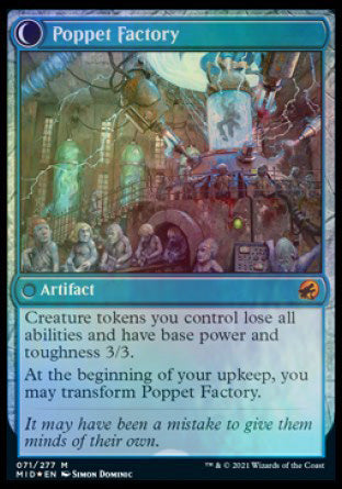 Poppet Stitcher (PRE-071) - Innistrad: Midnight Hunt Promos: (Double Faced Transform) Foil