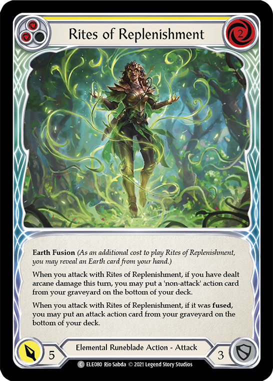 Rites of Replenishment (Yellow) [ELE080] (Tales of Aria)  1st Edition Rainbow Foil | The CG Realm