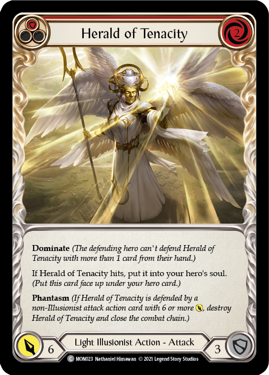 Herald of Tenacity (Red) [MON023] (Monarch)  1st Edition Normal | The CG Realm
