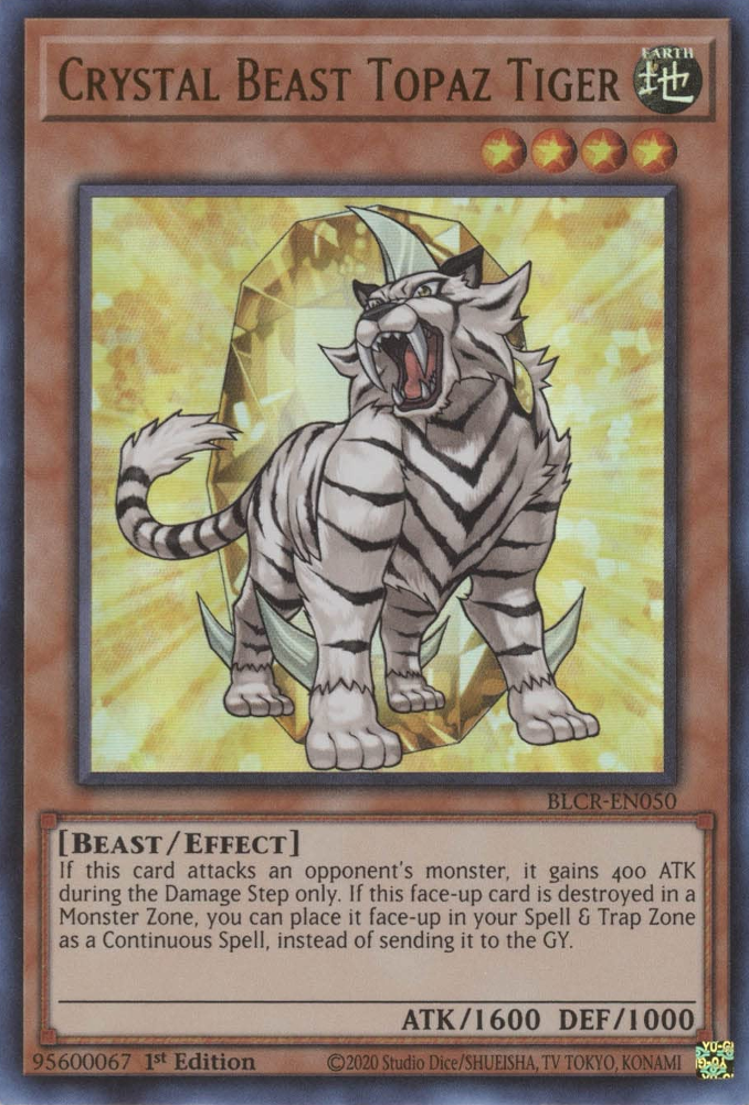 Crystal Beast Topaz Tiger [BLCR-EN050] Ultra Rare | The CG Realm