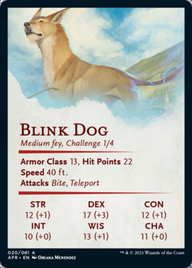 Blink Dog Art Card [Dungeons & Dragons: Adventures in the Forgotten Realms Art Series] | The CG Realm
