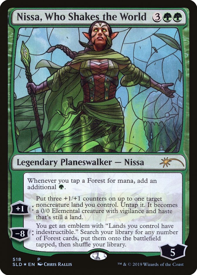 Nissa, Who Shakes the World (Stained Glass) [Secret Lair Drop Promos] | The CG Realm