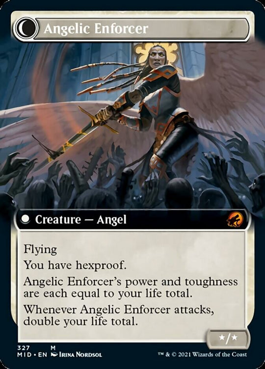 Enduring Angel (Extended Art) (MID-327) - Innistrad: Midnight Hunt: (Extended Art, Double Faced Transform)