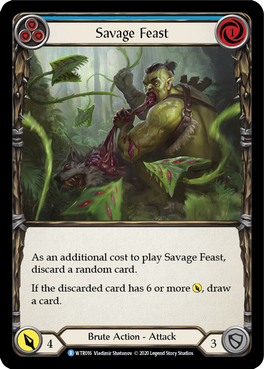 Savage Feast (Blue) [U-WTR016] (Welcome to Rathe Unlimited)  Unlimited Rainbow Foil | The CG Realm