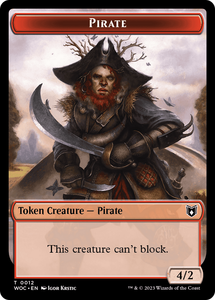 Pirate // Human Double-Sided Token [Wilds of Eldraine Commander Tokens] | The CG Realm