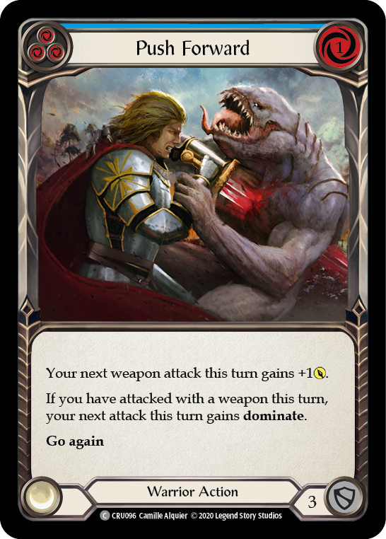 Push Forward (Blue) [CRU096] (Crucible of War)  1st Edition Rainbow Foil | The CG Realm