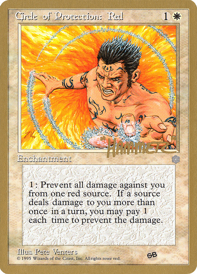 Circle of Protection: Red (Shawn "Hammer" Regnier) (SB) [Pro Tour Collector Set] | The CG Realm
