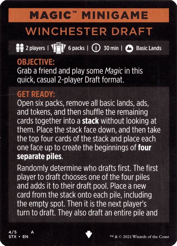 Winchester Draft (Magic Minigame) [Strixhaven: School of Mages Minigame] | The CG Realm