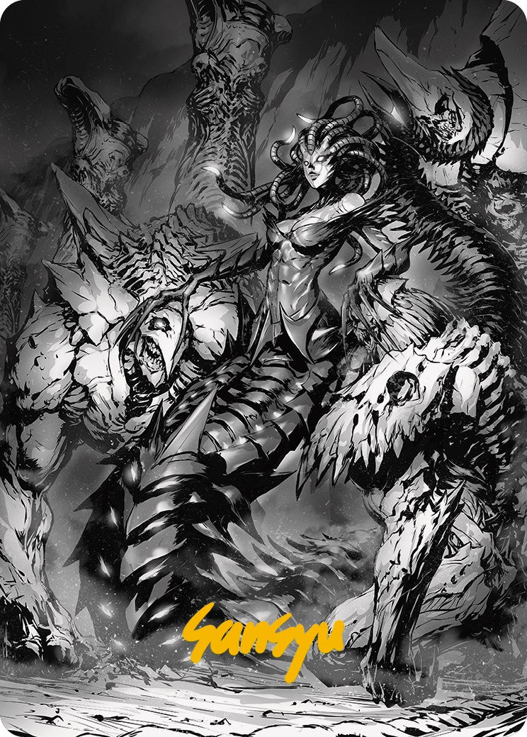 Vraska, Betrayal's Sting Art Card (Gold-Stamped Signature) [Phyrexia: All Will Be One Art Series] | The CG Realm