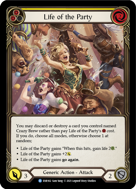 Life of the Party (Yellow) [EVR162] (Everfest)  1st Edition Rainbow Foil | The CG Realm