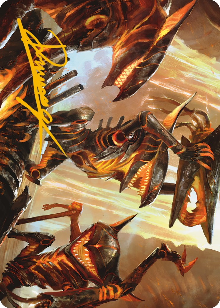 Gleeful Demolition Art Card (Gold-Stamped Signature) [Phyrexia: All Will Be One Art Series] | The CG Realm