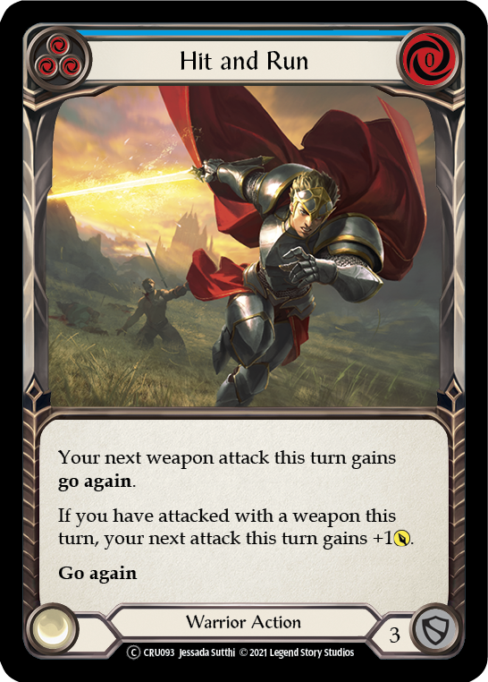 Hit and Run (Blue) [U-CRU093] (Crucible of War Unlimited)  Unlimited Normal | The CG Realm