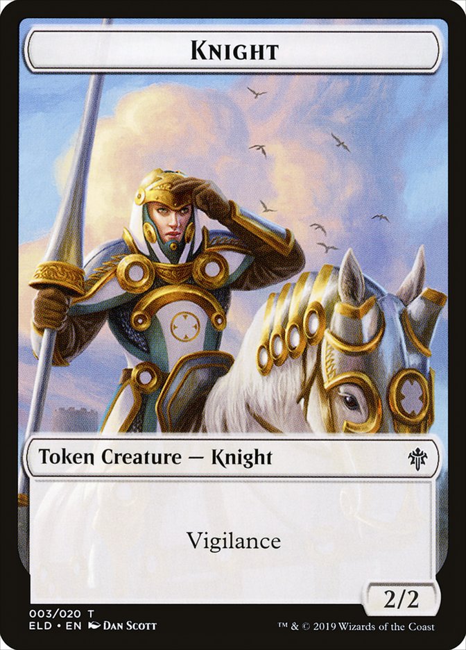 Knight Token [Throne of Eldraine Tokens] | The CG Realm