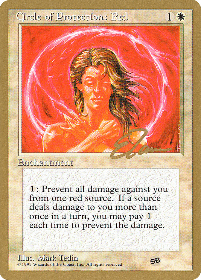 Circle of Protection: Red (Eric Tam) (SB) [Pro Tour Collector Set] | The CG Realm