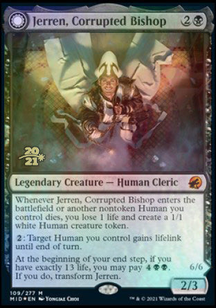 Jerren, Corrupted Bishop (PRE-109) - Innistrad: Midnight Hunt Promos: (Double Faced Transform) Foil
