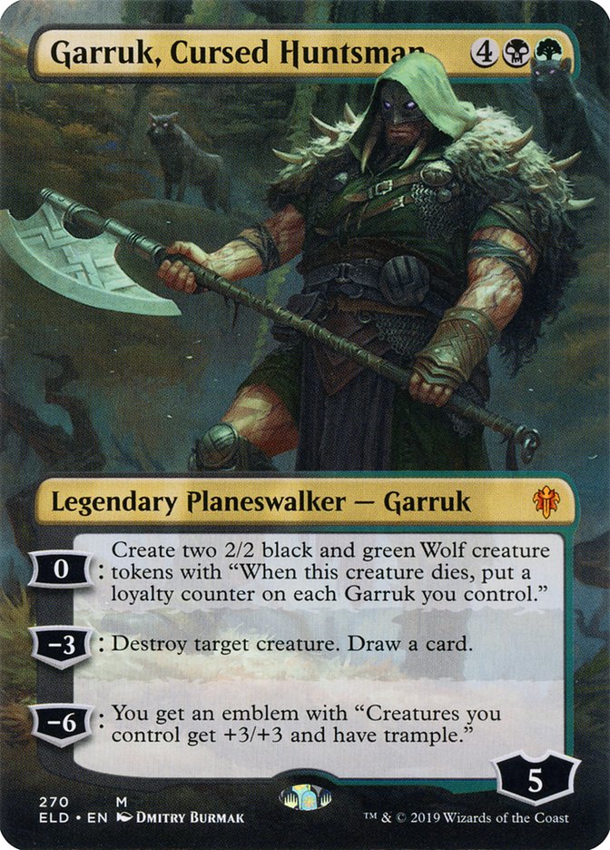 Garruk, Cursed Huntsman (Borderless) [Throne of Eldraine] | The CG Realm