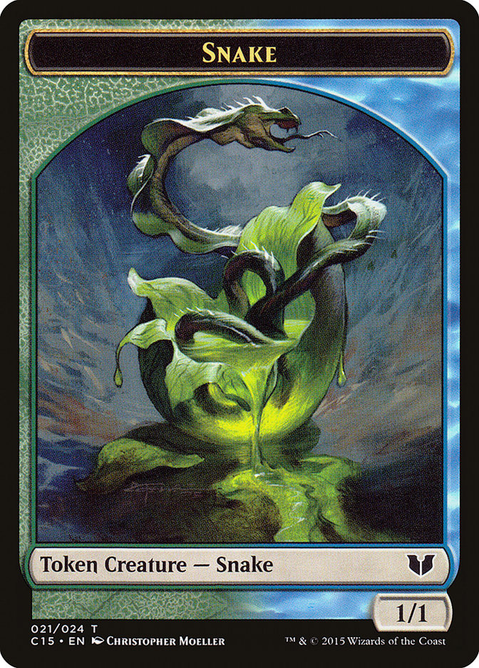 Snake (021) // Saproling Double-Sided Token (C15-021) - Commander 2015 Tokens