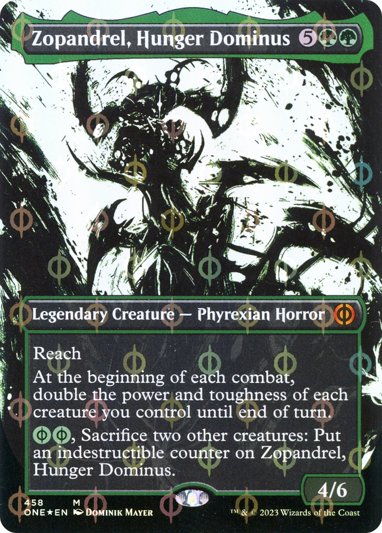 Zopandrel, Hunger Dominus (Borderless Ichor Step-and-Compleat Foil) [Phyrexia: All Will Be One] | The CG Realm