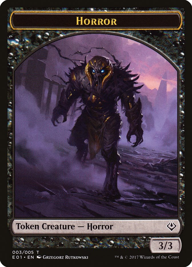Horror // Zombie Double-Sided Token (AC2-003) - Archenemy: Nicol Bolas Tokens
