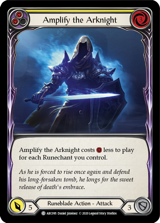 Amplify the Arknight (Yellow) [U-ARC095] (Arcane Rising Unlimited)  Unlimited Rainbow Foil | The CG Realm