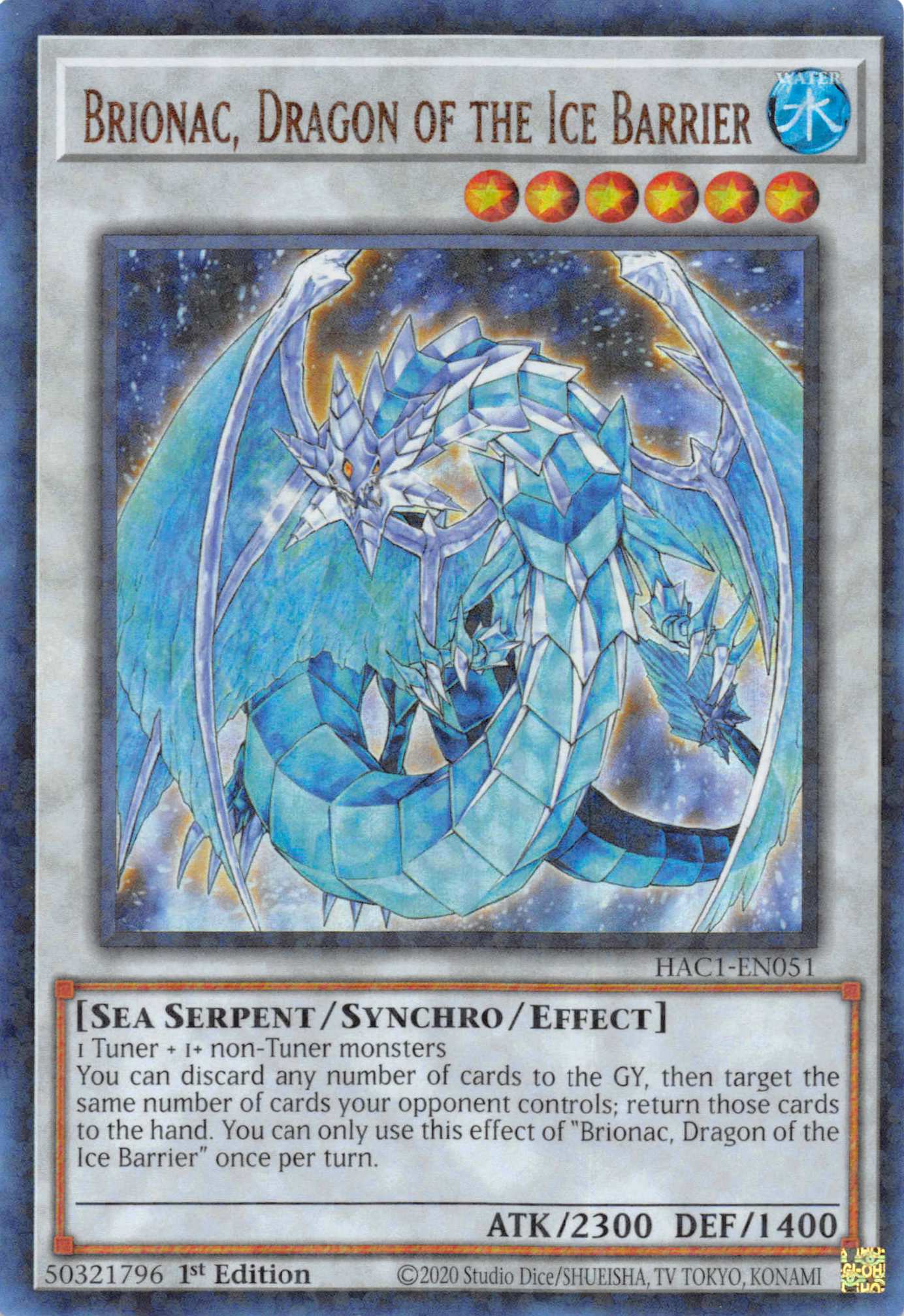 Brionac, Dragon of the Ice Barrier (Duel Terminal) [HAC1-EN051] Parallel Rare | The CG Realm