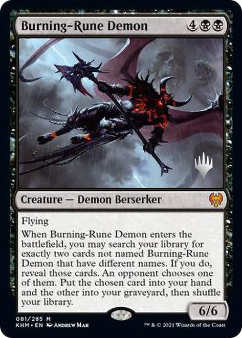 Burning-Rune Demon (Promo Pack) [Kaldheim Promos] | The CG Realm