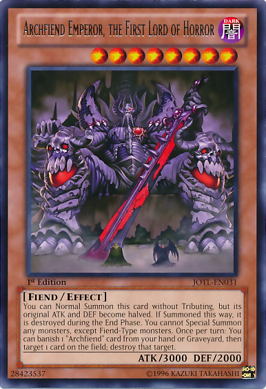 Archfiend Emperor, the First Lord of Horror [JOTL-EN031] Rare | The CG Realm