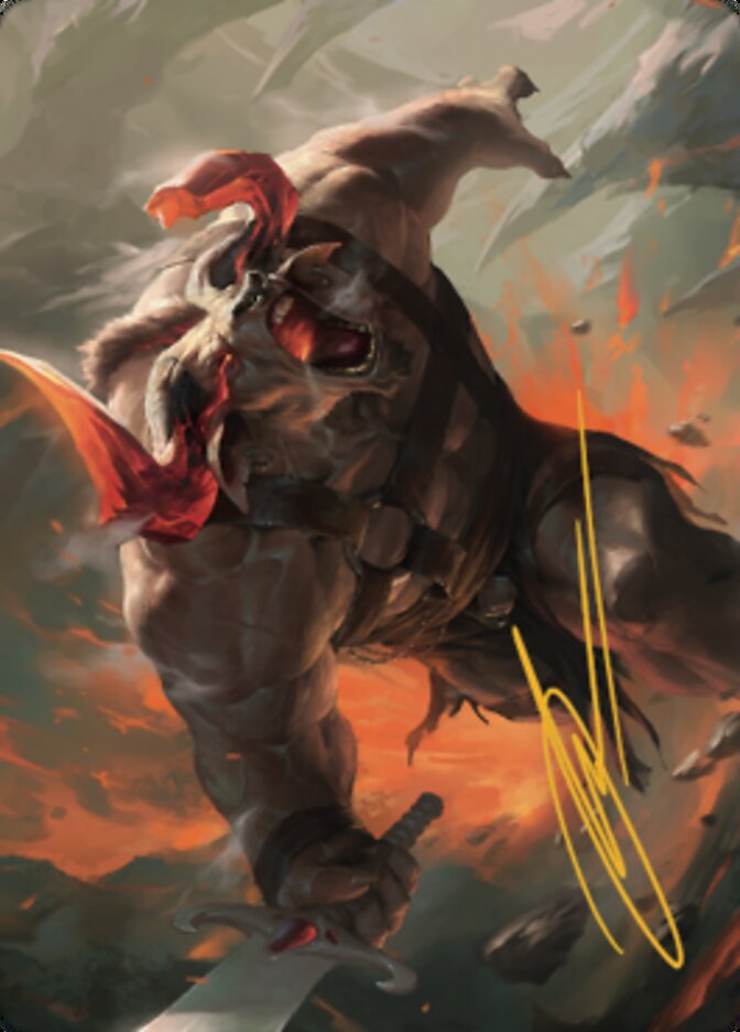 Furious Bellow Art Card (Gold-Stamped Signature) [Dominaria United Art Series] | The CG Realm