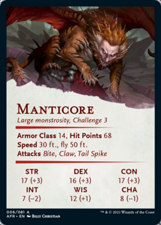 Manticore Art Card [Dungeons & Dragons: Adventures in the Forgotten Realms Art Series] | The CG Realm