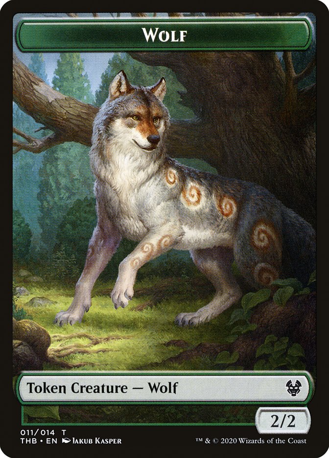 Human Soldier // Wolf Double-Sided Token (THB-2 // 11) - Theros Beyond Death Tokens Foil