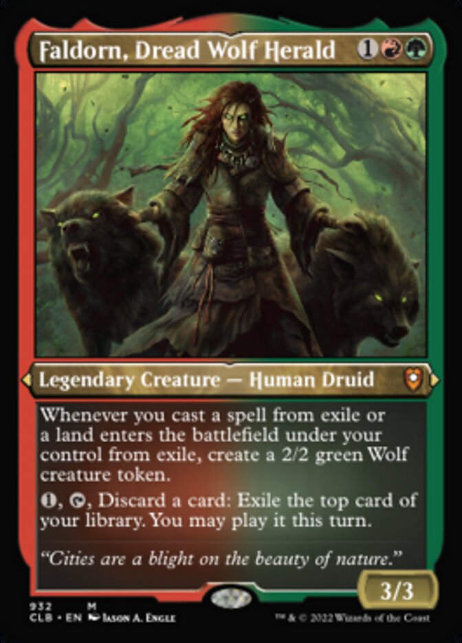 Faldorn, Dread Wolf Herald (Display Commander) (Foil Etched) [Commander Legends: Battle for Baldur's Gate] | The CG Realm