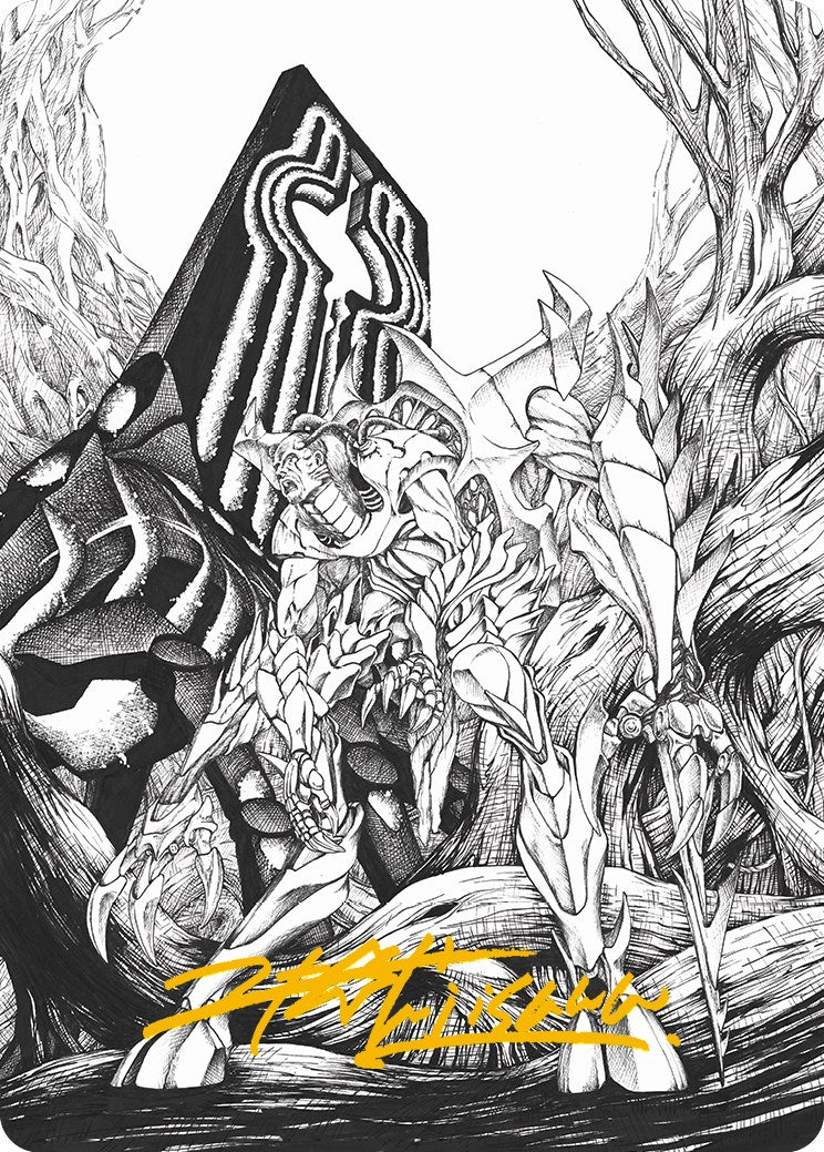 Lukka, Bound to Ruin Art Card (Gold-Stamped Signature) [Phyrexia: All Will Be One Art Series] | The CG Realm