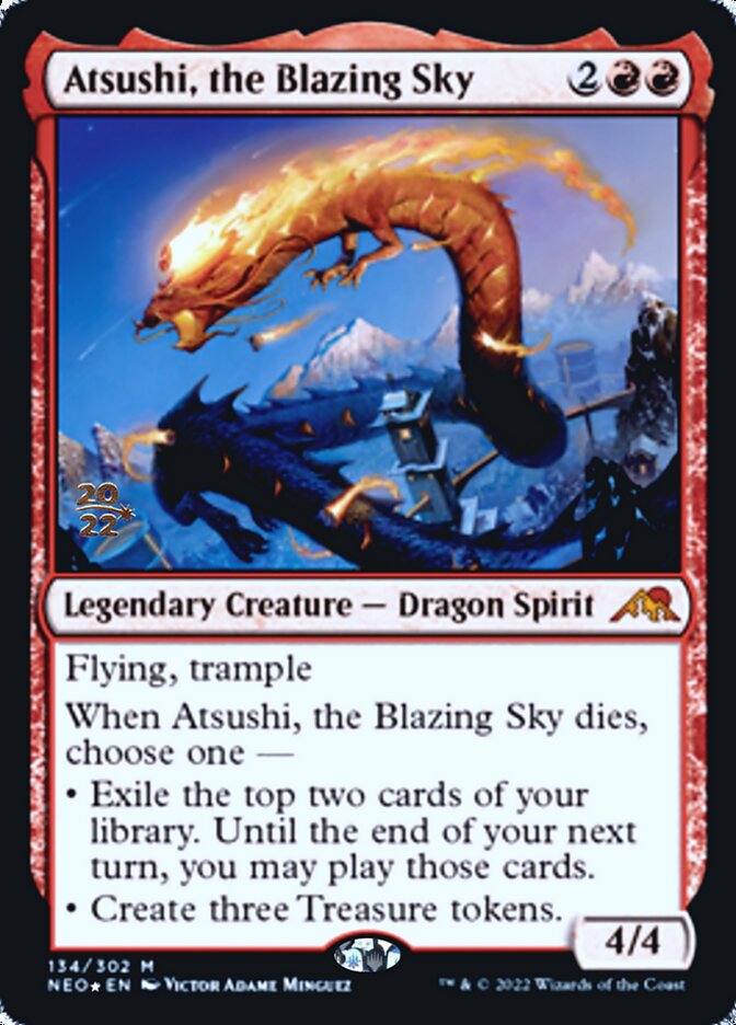 Atsushi, the Blazing Sky [Kamigawa: Neon Dynasty Prerelease Promos] | The CG Realm