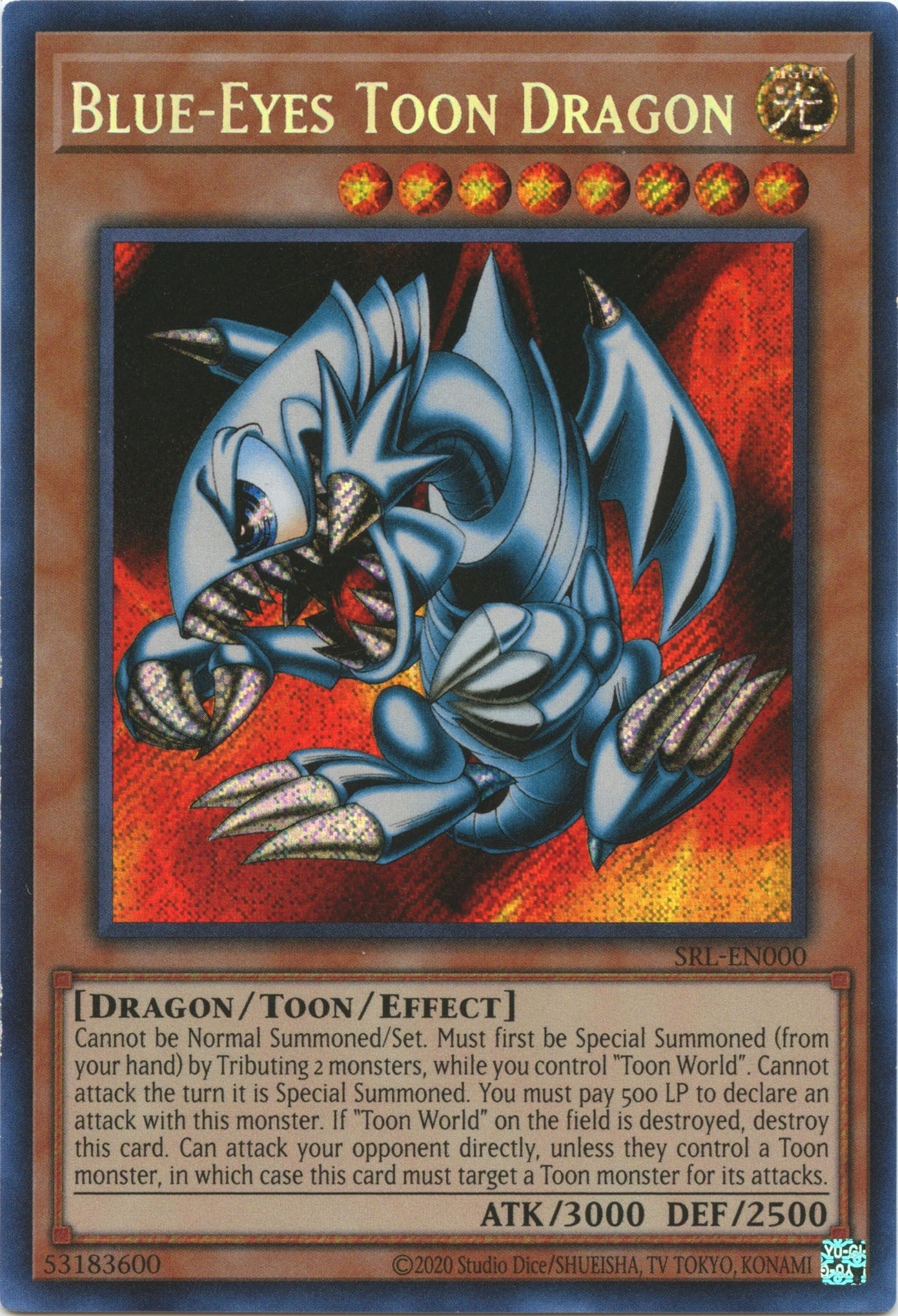 Blue-Eyes Toon Dragon (25th Anniversary) [SRL-EN000] Secret Rare | The CG Realm