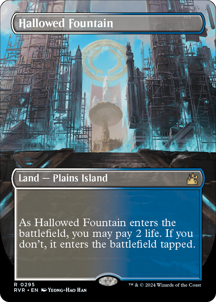 Hallowed Fountain (Borderless) [Ravnica Remastered] | The CG Realm