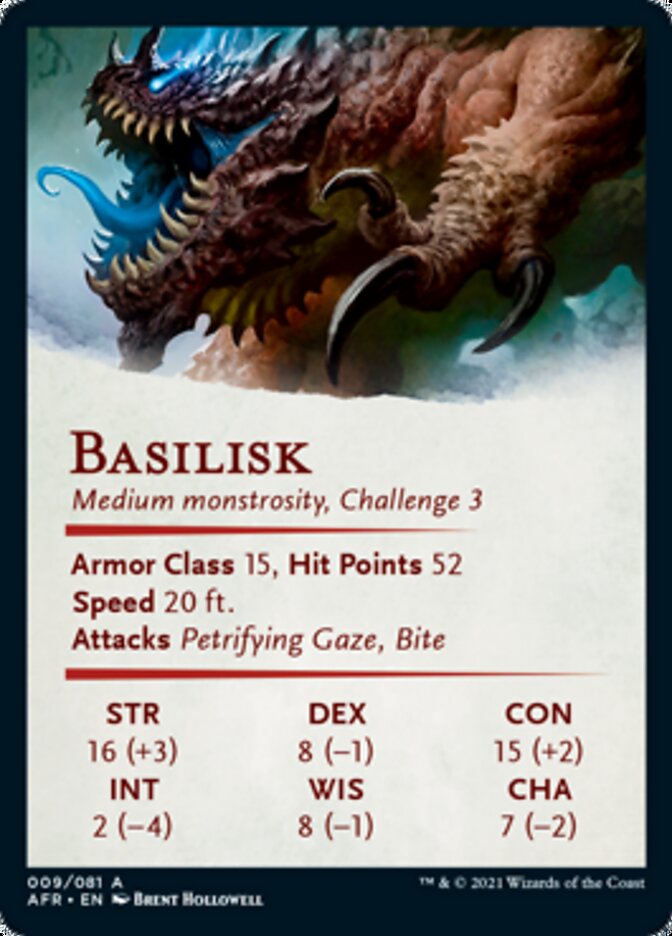 Basilisk Art Card (Gold-Stamped Signature) [Dungeons & Dragons: Adventures in the Forgotten Realms Art Series] | The CG Realm