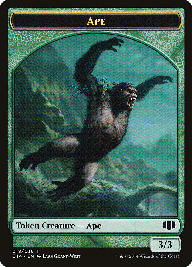 Ape // Zombie (Blue) Double-sided Token (C14-18 // 11) - Commander 2014 Tokens