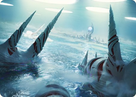Seachrome Coast Art Card [Phyrexia: All Will Be One Art Series] | The CG Realm