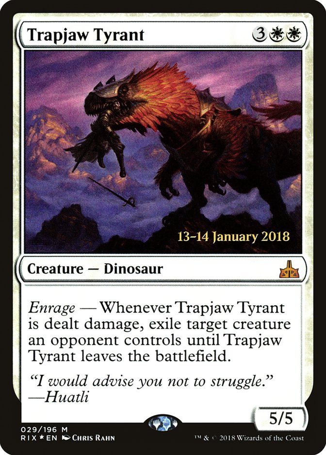 Trapjaw Tyrant [Rivals of Ixalan Prerelease Promos] | The CG Realm
