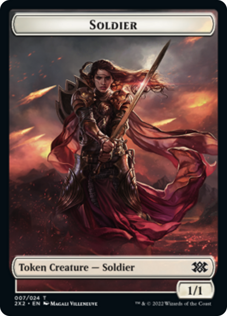 Cat Dragon // Soldier Double-Sided Token [Double Masters 2022 Tokens] | The CG Realm