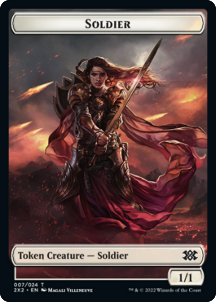 Worm // Soldier Double-Sided Token [Double Masters 2022 Tokens] | The CG Realm