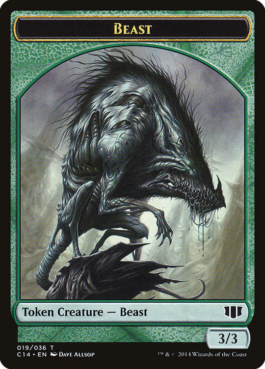 Elemental // Beast (3/3) Double-sided Token (C14-21 // 19) - Commander 2014 Tokens