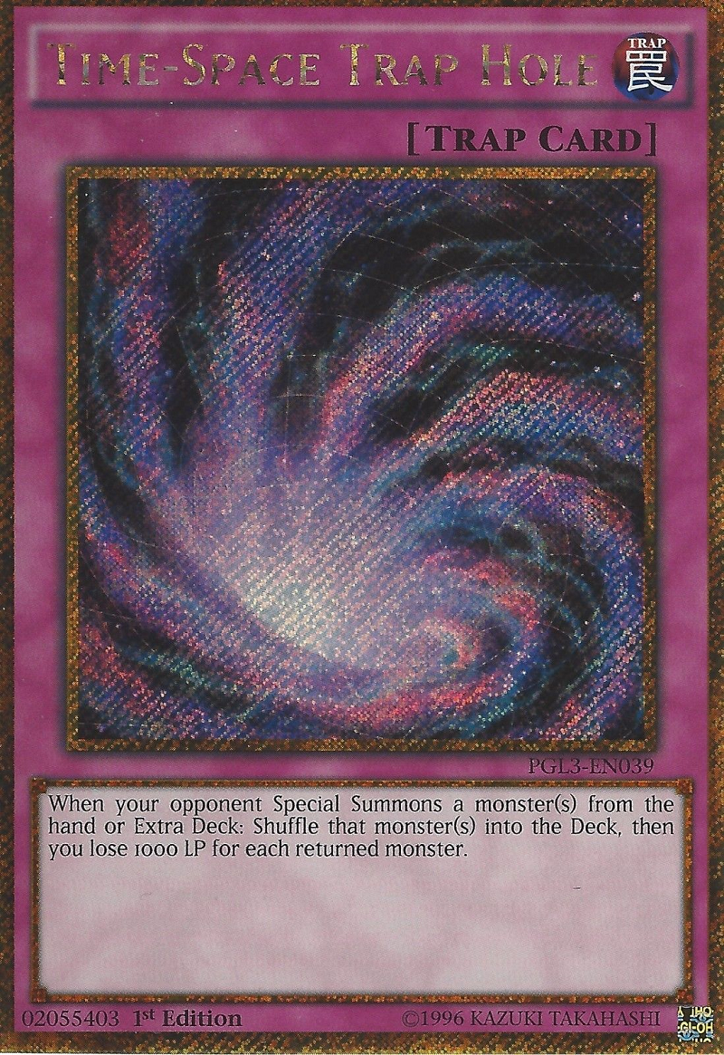 Time-Space Trap Hole [PGL3-EN039] Gold Secret Rare | The CG Realm