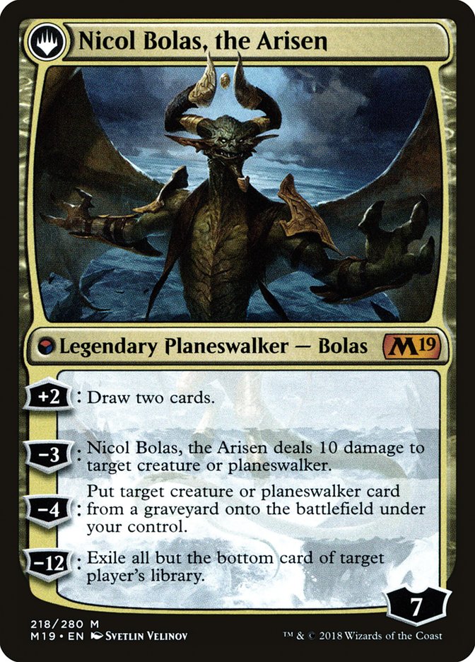 Nicol Bolas, the Ravager // Nicol Bolas, the Arisen [Core Set 2019 Prerelease Promos] | The CG Realm