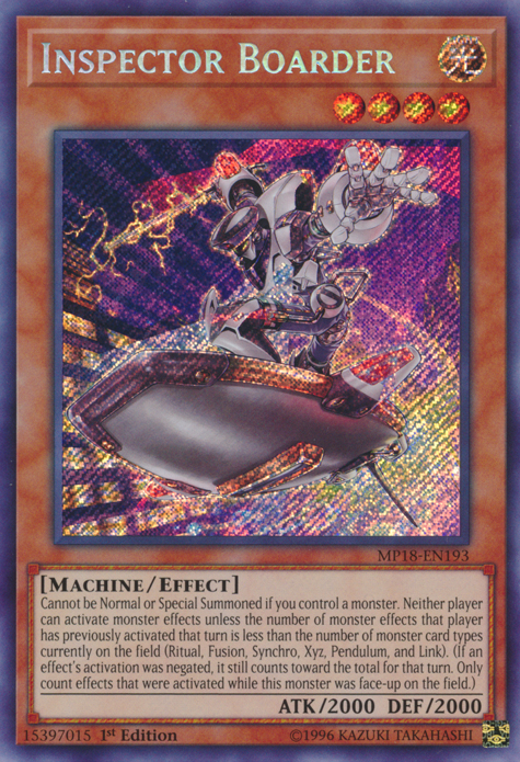 Inspector Boarder [MP18-EN193] Secret Rare | The CG Realm