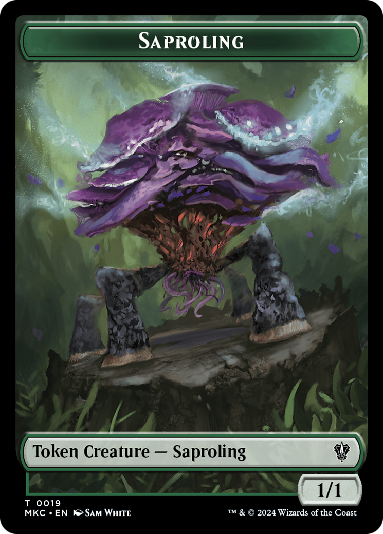 Saproling // Manifest Double-Sided Token [Murders at Karlov Manor Commander Tokens] | The CG Realm